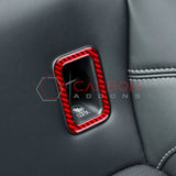 Real Carbon Fiber Rear Child Seat Anchor Trim Overlay for 2024+ Ford Mustang