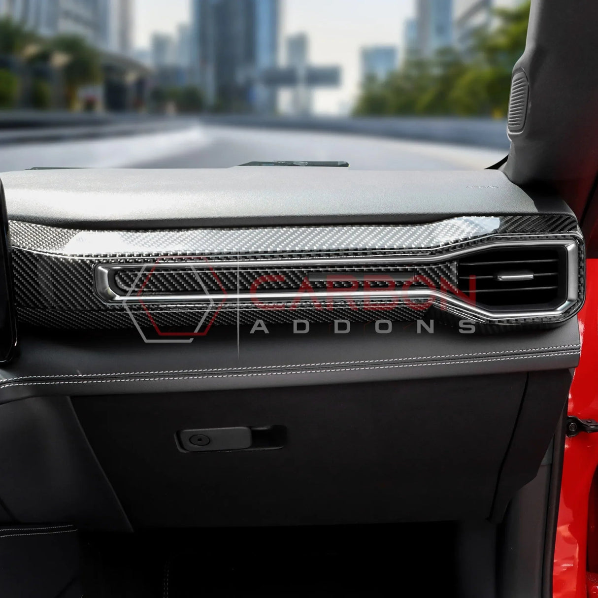Real Carbon Fiber Passenger Side Dashboard Trim Overlays for 2024+ Ford Mustang