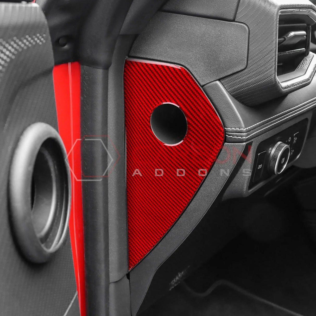 Real Carbon Fiber Dashboard Side Panel Trim Overlay for 2024+ Ford Mustang