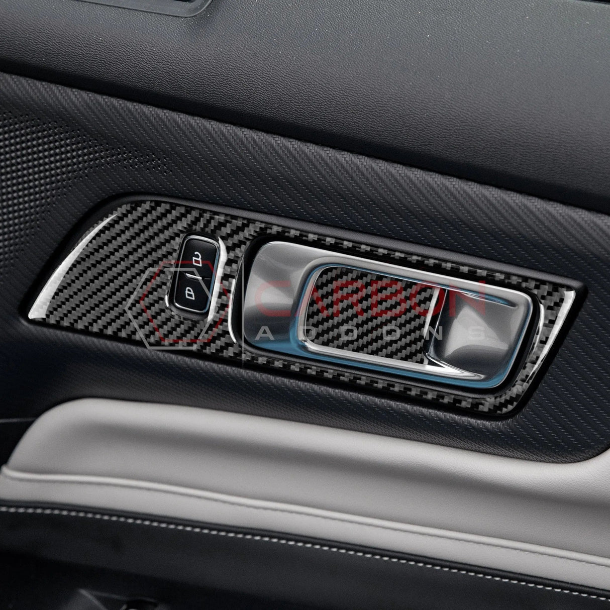2024+ S650 Mustang Real Carbon Interior Door Handle Trim Overlay