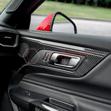 Real Carbon Fiber Door Handle & Speaker Panel Trim Overlay for 2024+ Ford Mustang