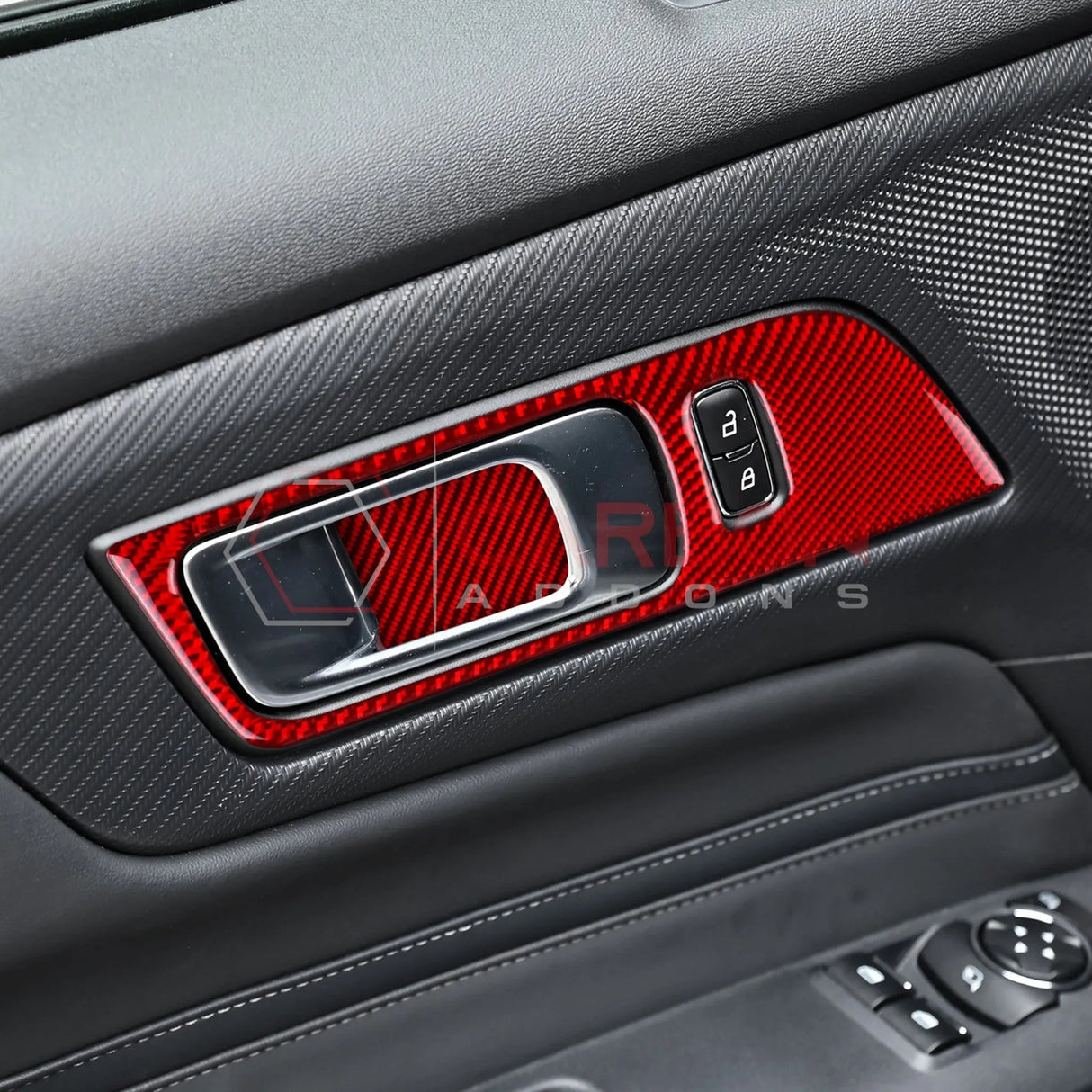 2024+ S650 Mustang Real Carbon Interior Door Handle Trim Overlay