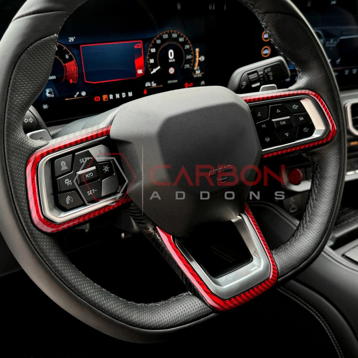 2024+ S650 Mustang Real Carbon Fiber Steering Wheel Trim Overlays