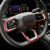 2024+ S650 Mustang Real Carbon Fiber Steering Wheel Trim Overlays