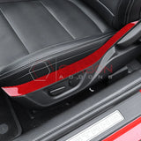 Real Carbon Fiber Seat Control Upper Trim Overlay for 2024+ Ford Mustang