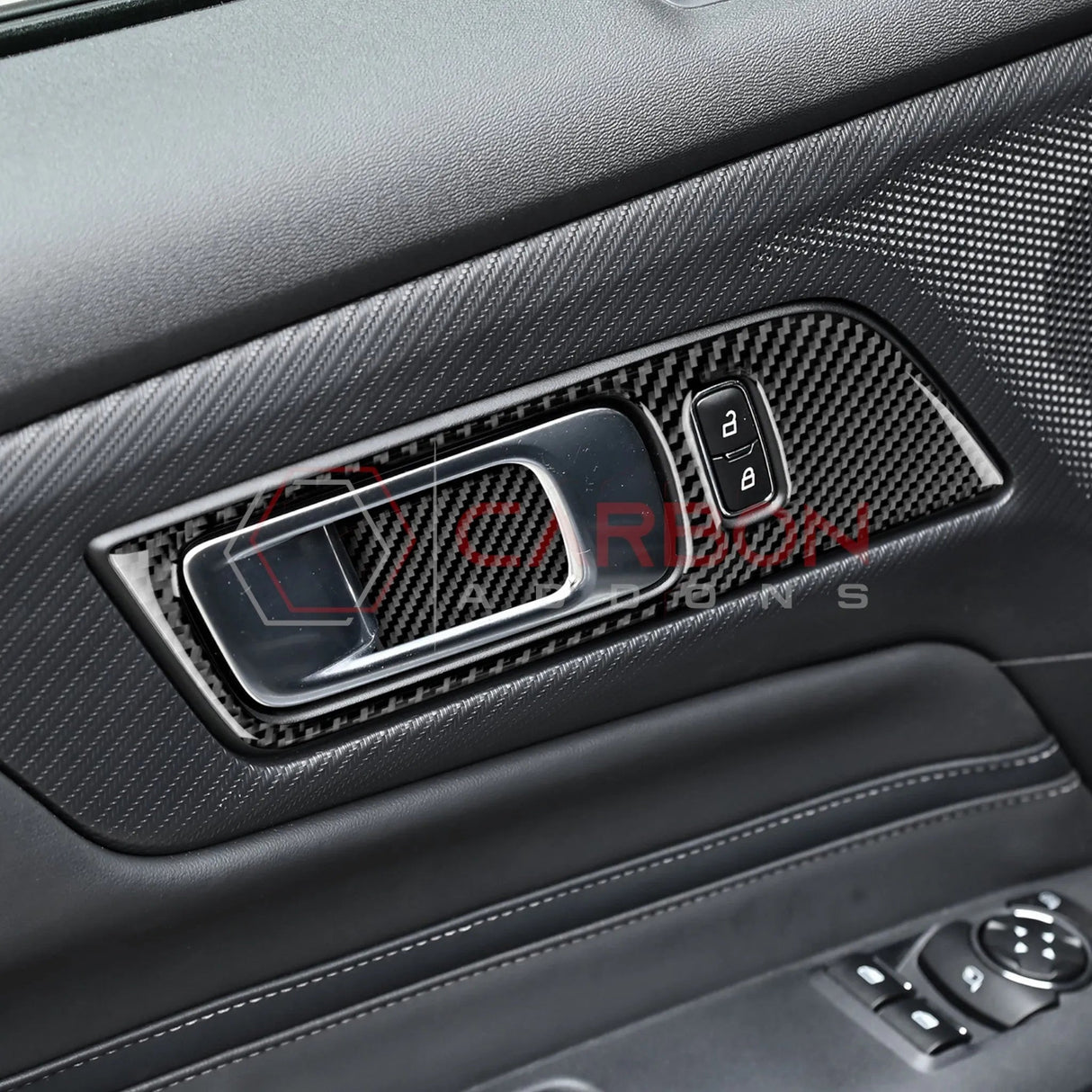 2024+ S650 Mustang Real Carbon Interior Door Handle Trim Overlay