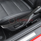 Real Carbon Fiber Seat Control Upper Trim Overlay for 2024+ Ford Mustang