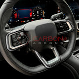 Real Carbon Fiber Steering Wheel Trim Overlays for 2024+ Ford Mustang