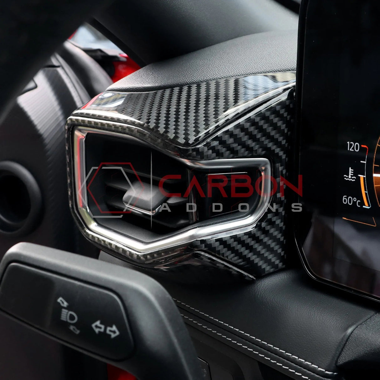 2024+ S650 Mustang Real Carbon Fiber Driver Side Dashboard Trim Overlays