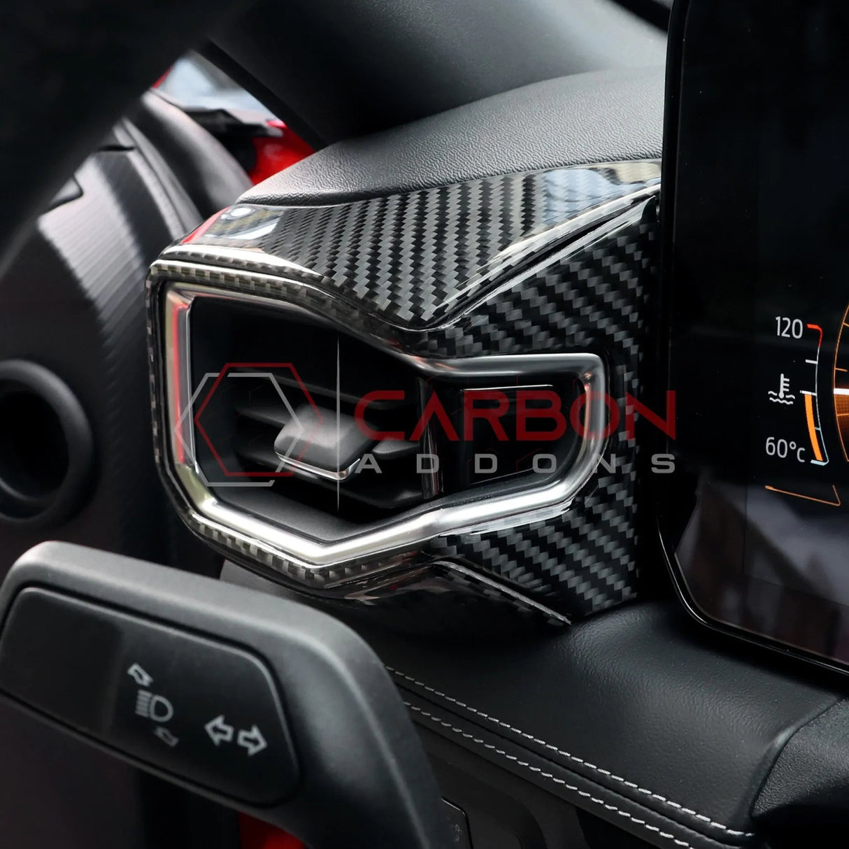 Real Carbon Fiber Driver Side Dashboard Trim Overlays for 2024+ Ford Mustang