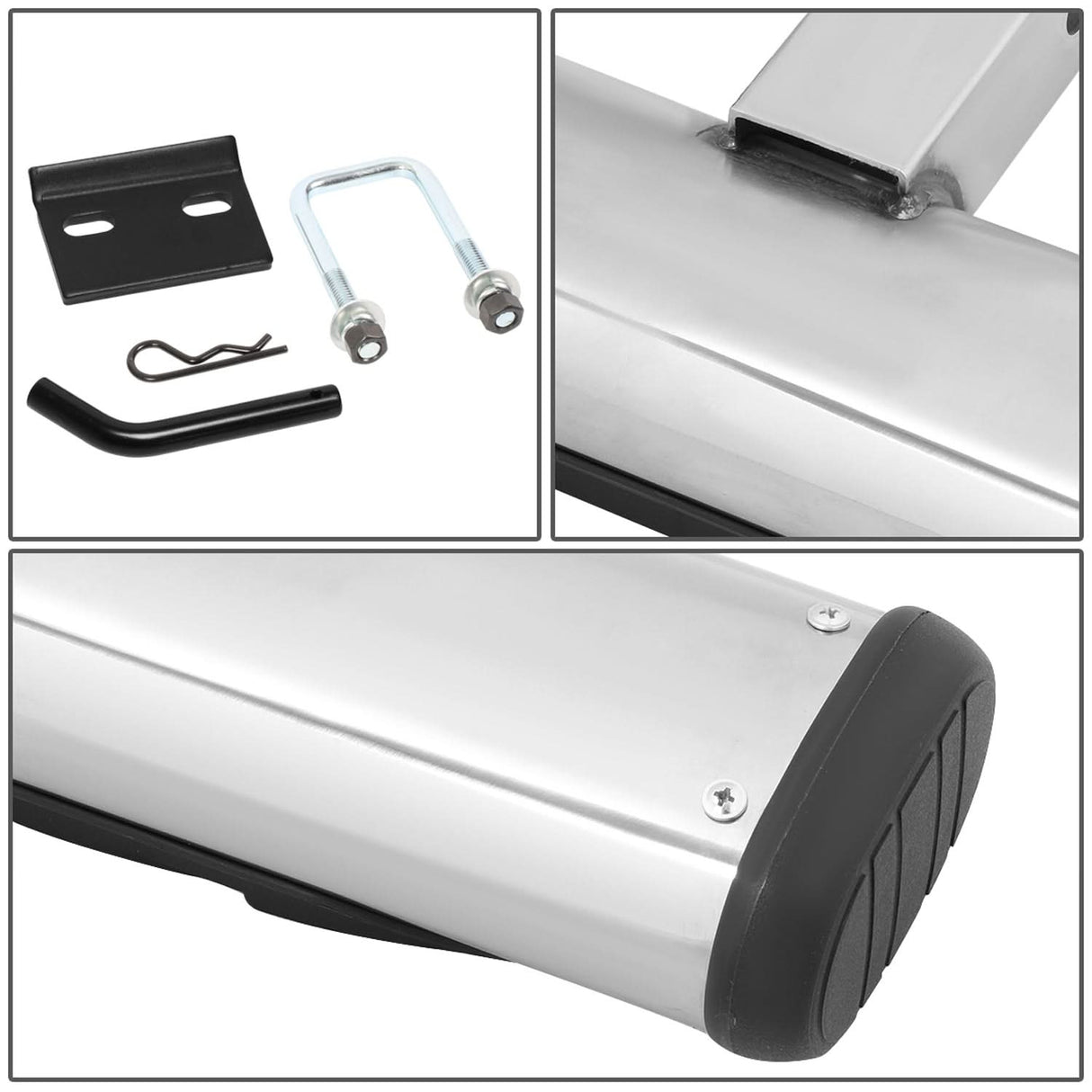 Universal Trailer Hitch Step Bar 26" x 4" Silver - Fits 2" Receivers