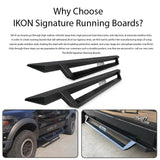 2005-2022 Toyota Tacoma Double Cab IKON V1 Black Running Boards Steel
