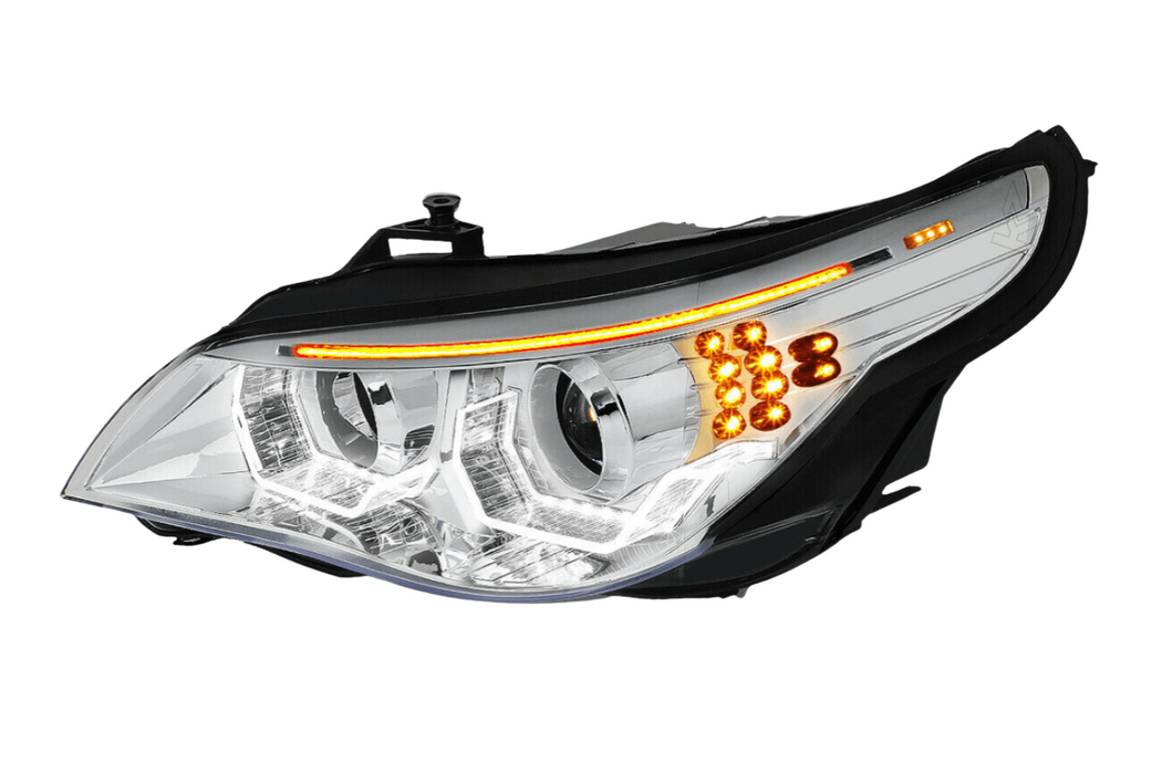 BMW 5-Series E60 Chrome 3D LED Halo Headlights (04-07) -V2