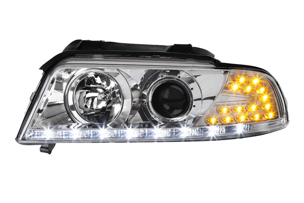 Audi A4 B5 Chrome DRL LED Headlights (96-01)