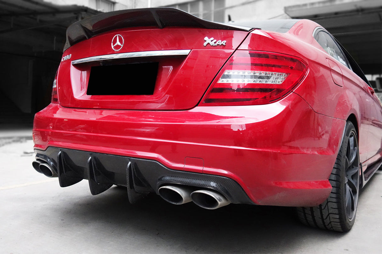 2012-2014 Mercedes Benz W204 C Class C63 AMG Carbon Fiber Rear Lip Diffuser