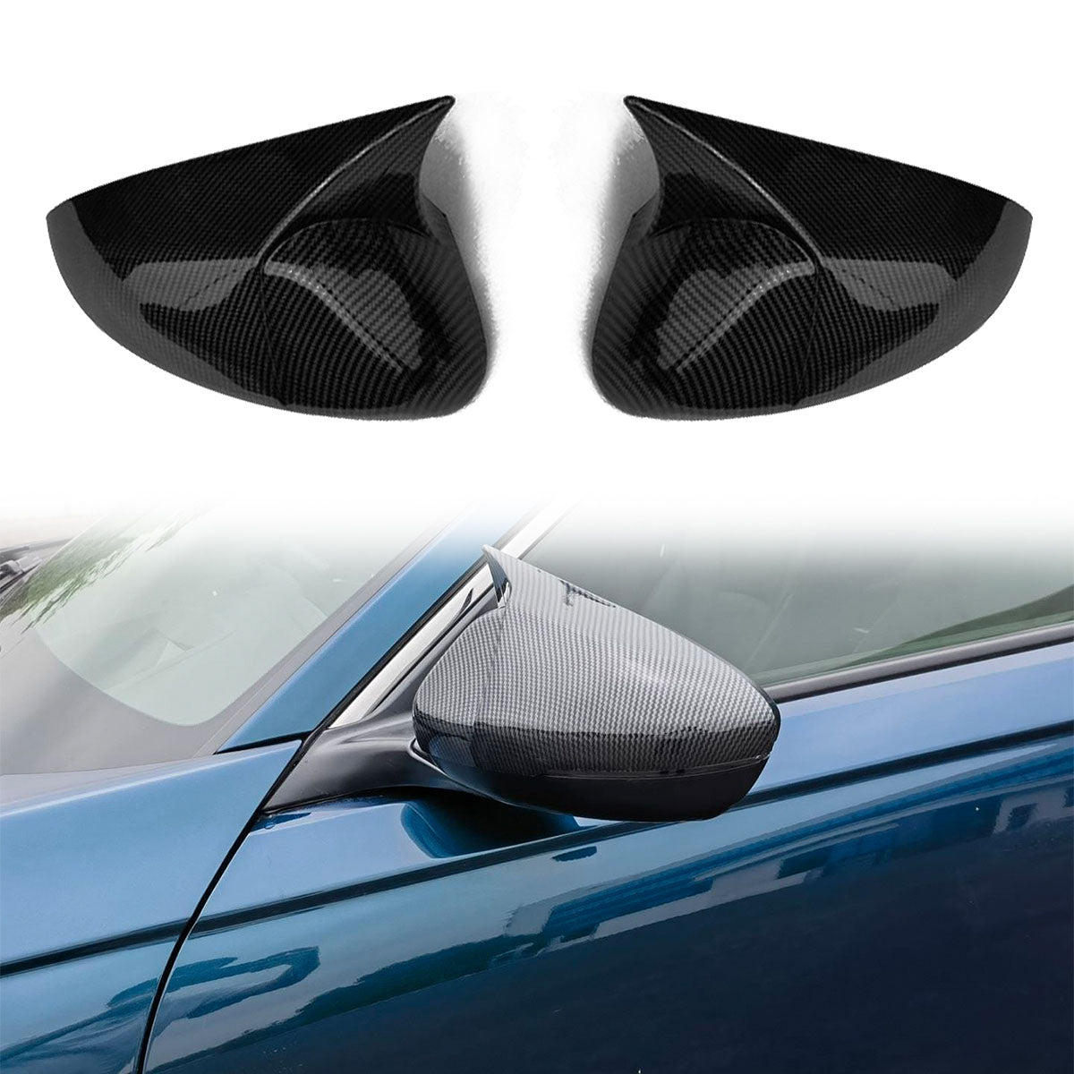 2023-2024 Honda Accord Horn Style Side Mirror Cover Carbon Fiber Print