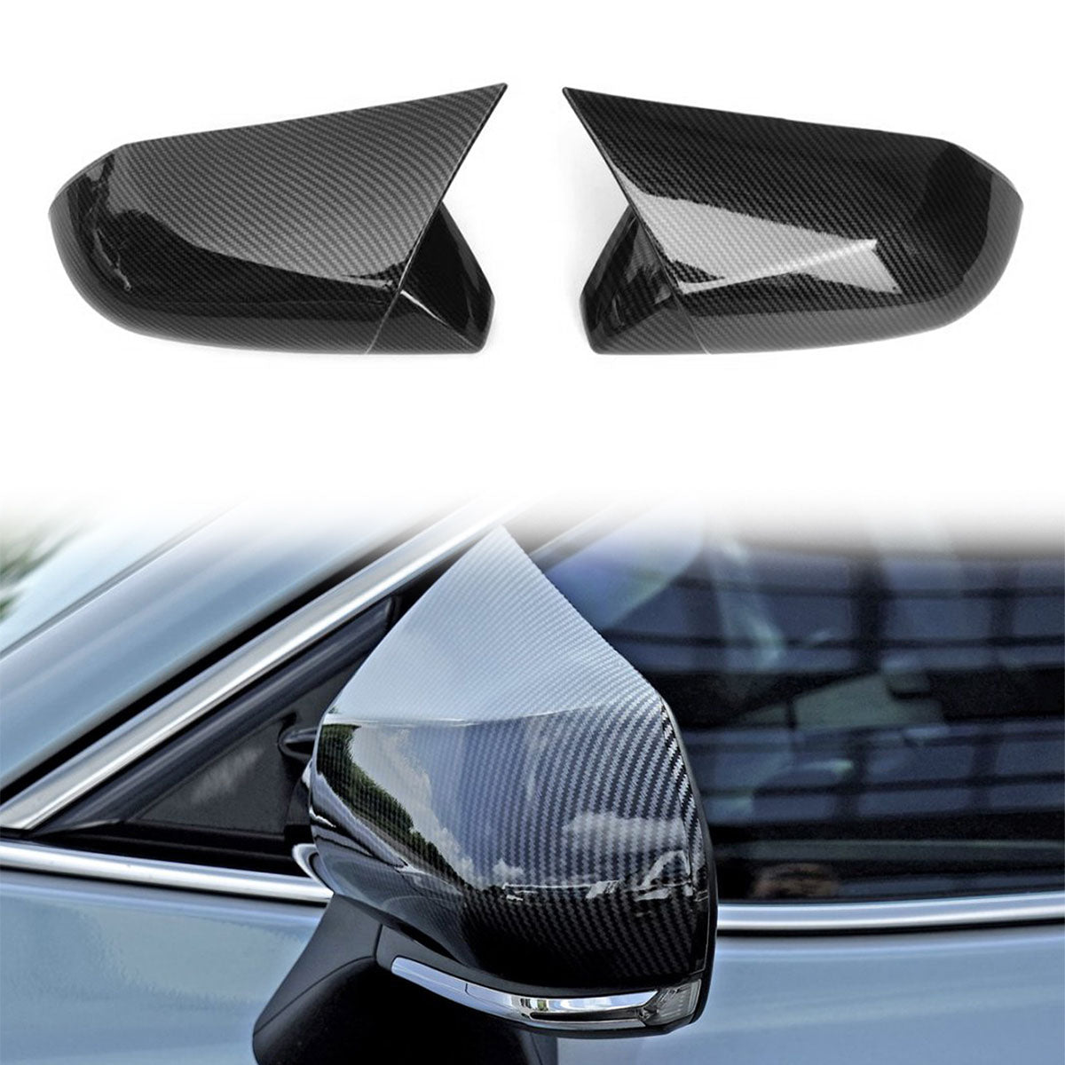 Mirror Covers for Toyota Camry 2025-2026 M Style Carbon Fiber Print ABS