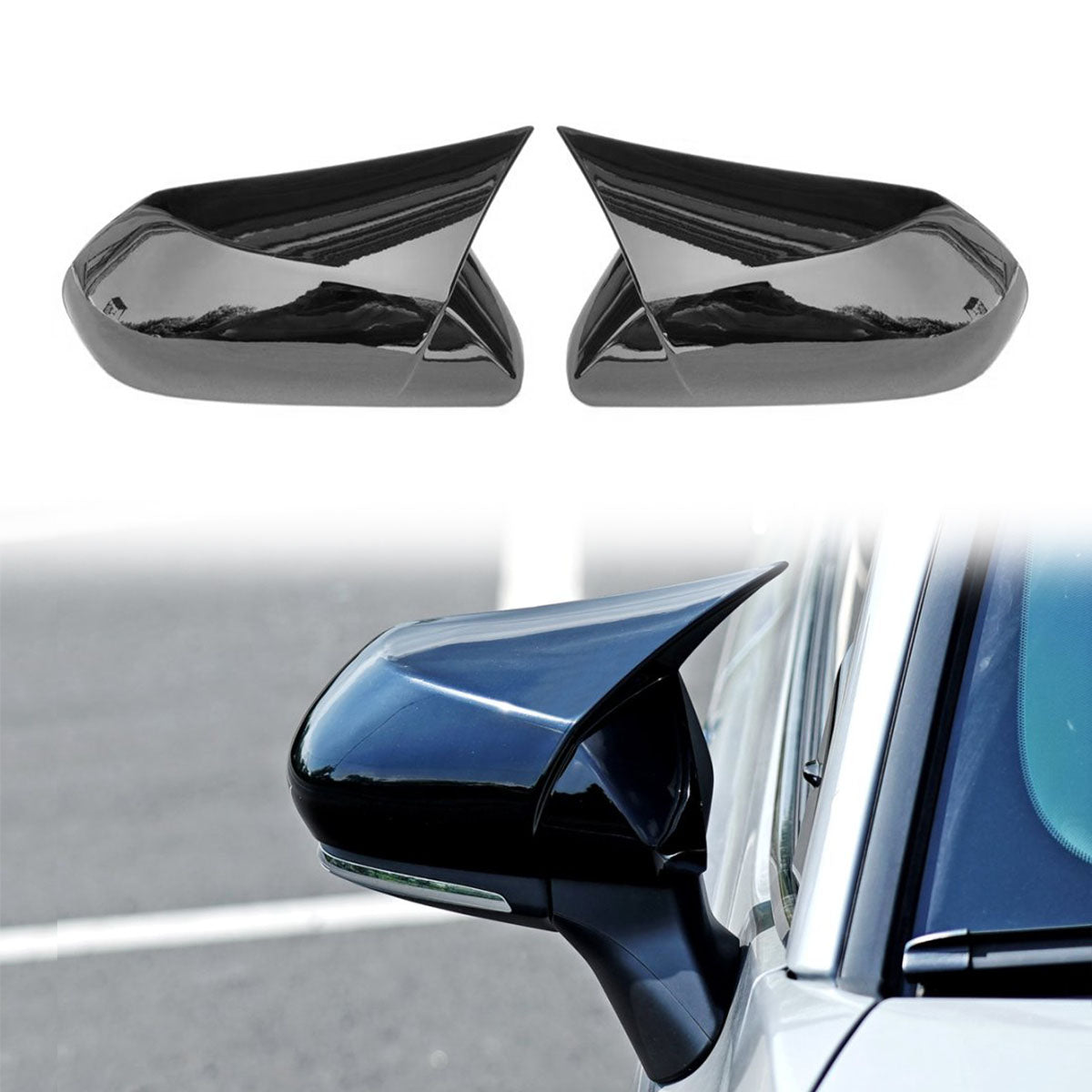 Rear Side Mirror Covers for Toyota Camry 2025-2026 M Style Gloss Black ABS