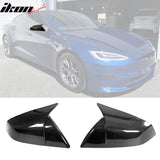 2021-2025 Tesla Model S Gloss Black Side Mirror Cover Dry Carbon Fiber