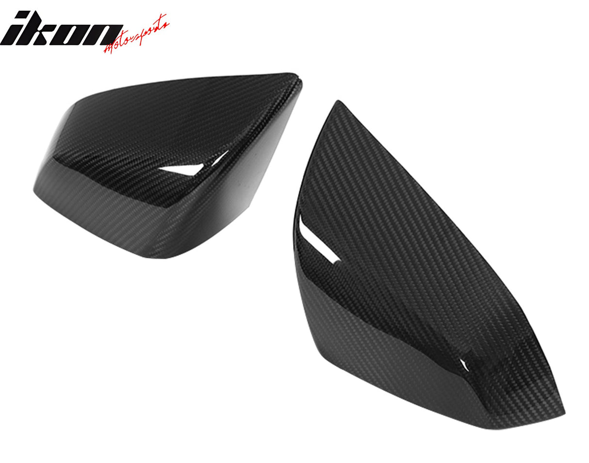 2021-2025 Tesla Model S OE Gloss Black Mirror Covers Dry Carbon Fiber