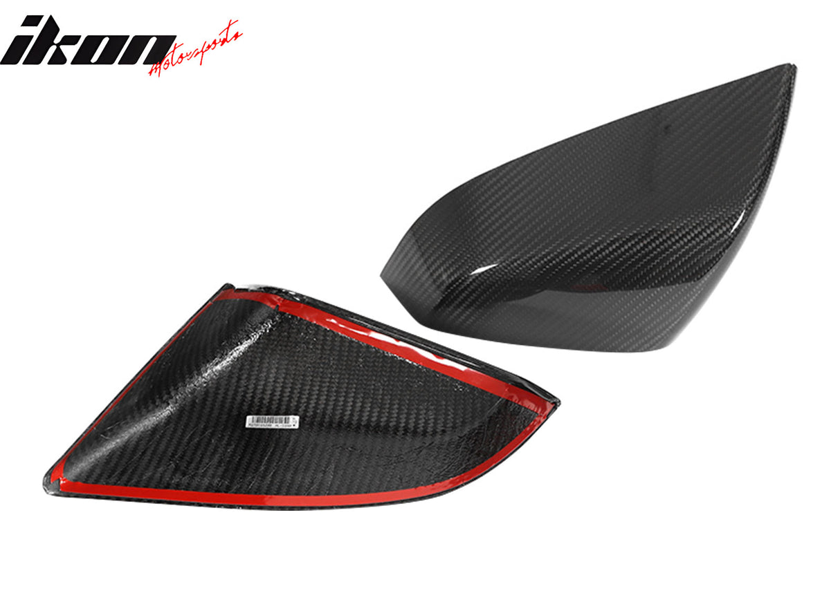 2021-2025 Tesla Model S OE Gloss Black Mirror Covers Dry Carbon Fiber