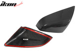 2021-2025 Tesla Model S OE Gloss Black Mirror Covers Dry Carbon Fiber
