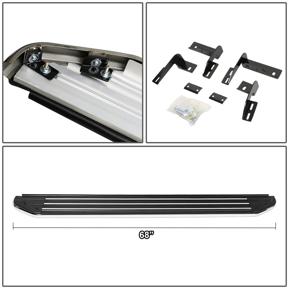 Toyota RAV4 6 Inch Aluminum Running Boards - Black