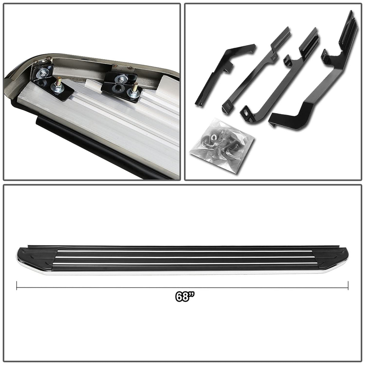2013-2017 Hyundai Santa Fe 6" Running Boards Aluminum