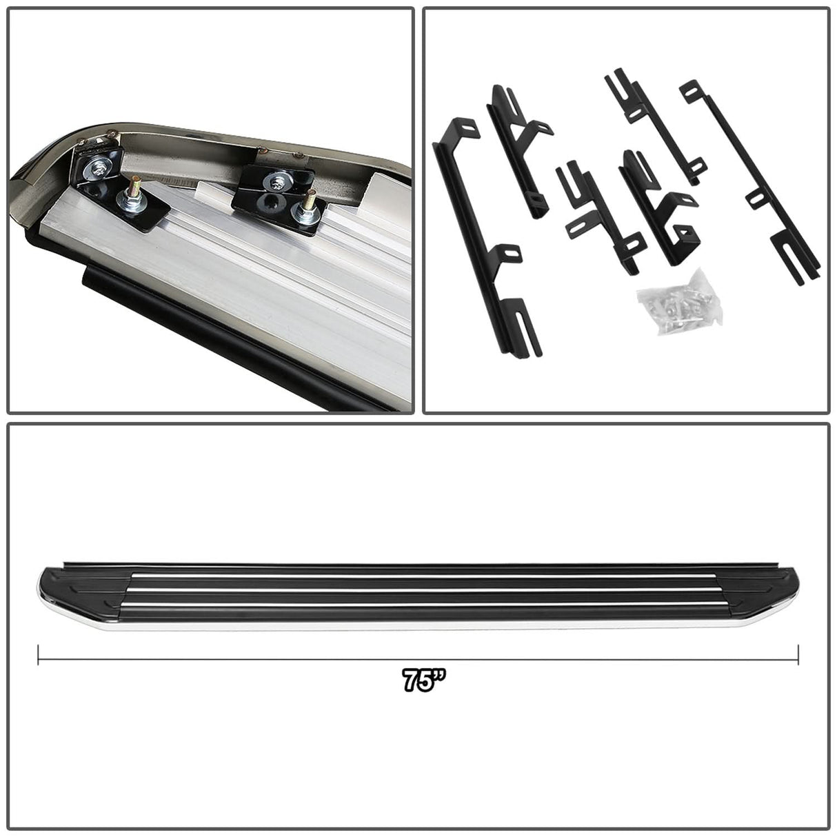 18-19 Volkswagen Atlas 5.5" Aluminum Running Boards - Black