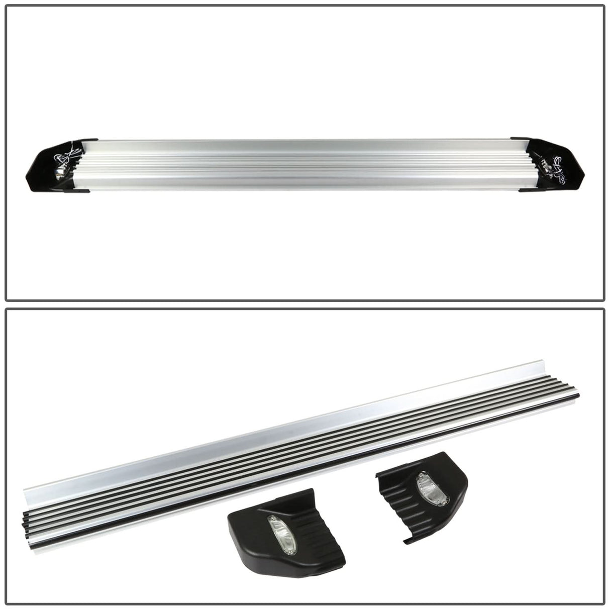 2008-2013 Toyota Highlander LED Running Boards Aluminum Black