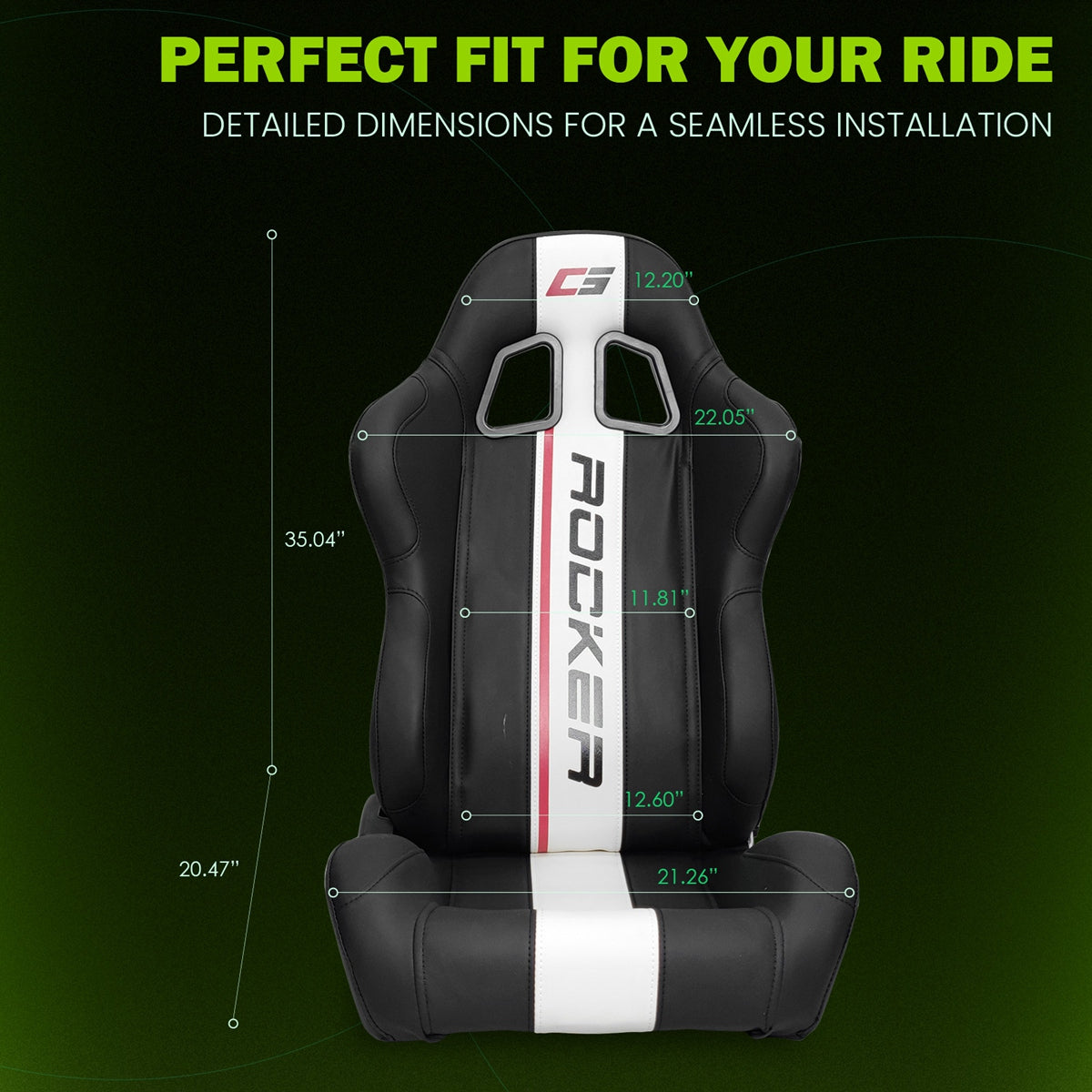 Universal Reclinable Right Passenger Side Racing Seat Dual Slider
