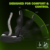 Universal Black White Stripe Racing Seat with Dual Sliders PU Leather