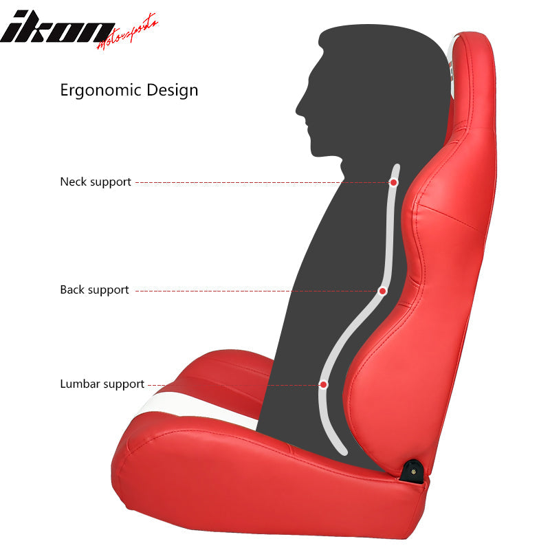 Universal Racing Seat Dual Slider PU Carbon Leather