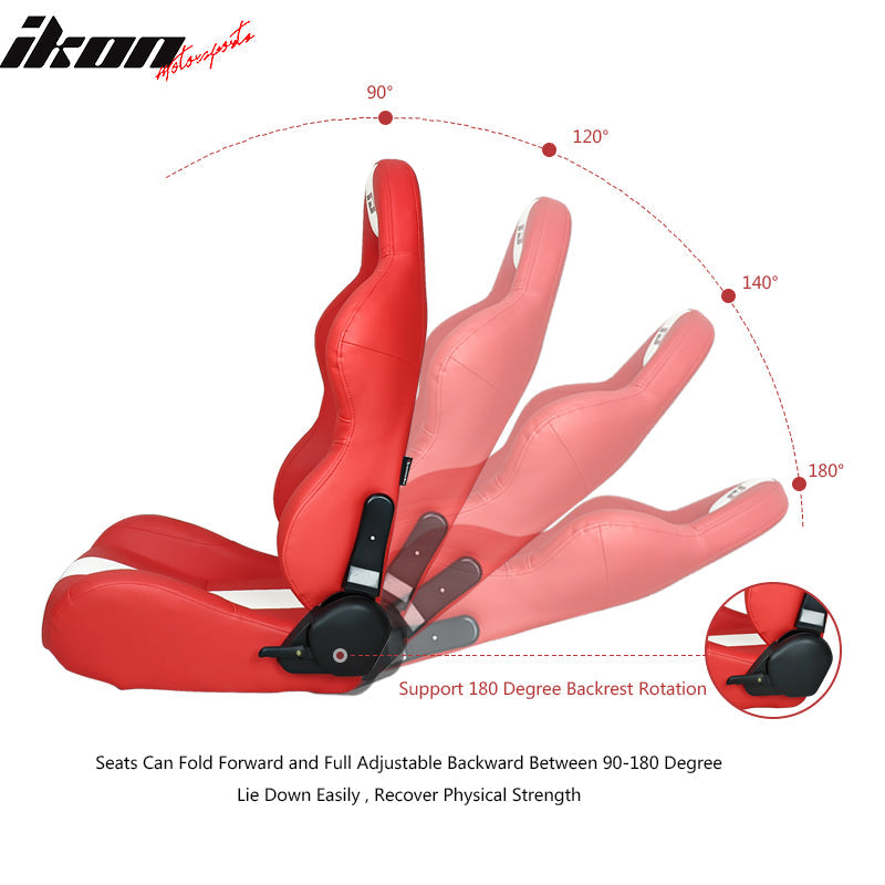 Universal Racing Seat Dual Slider PU Carbon Leather
