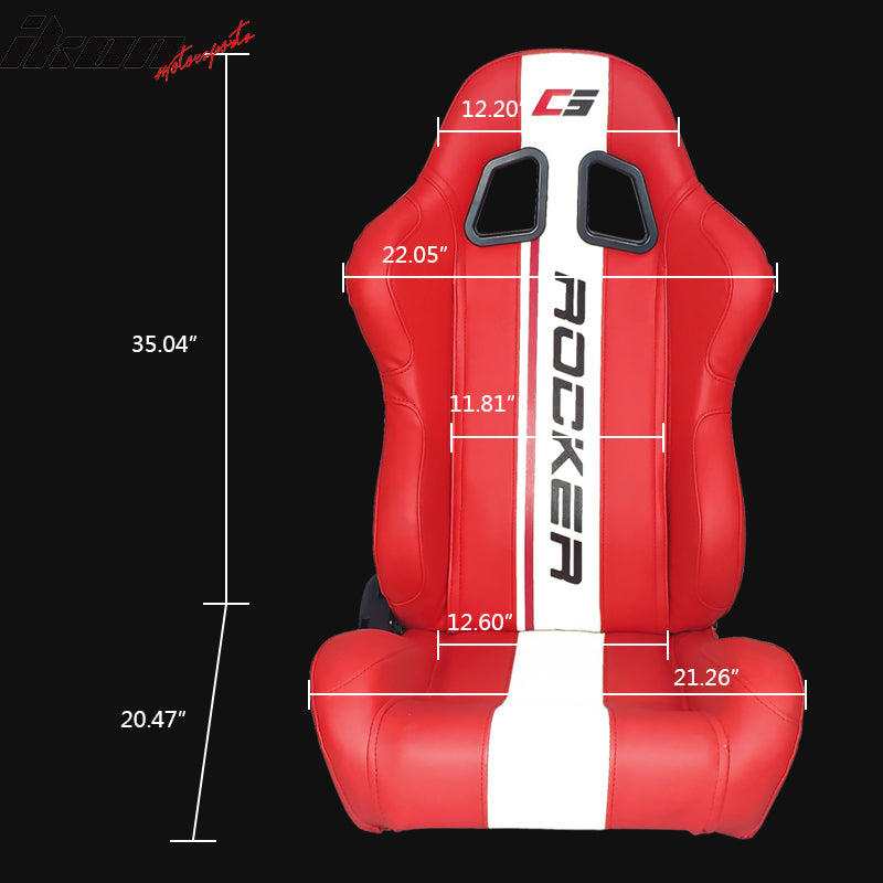 Universal Racing Seat Dual Slider PU Carbon Leather