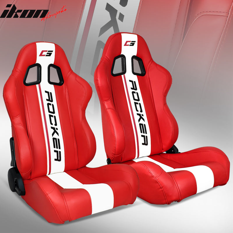 Universal Racing Seat Dual Slider PU Carbon Leather