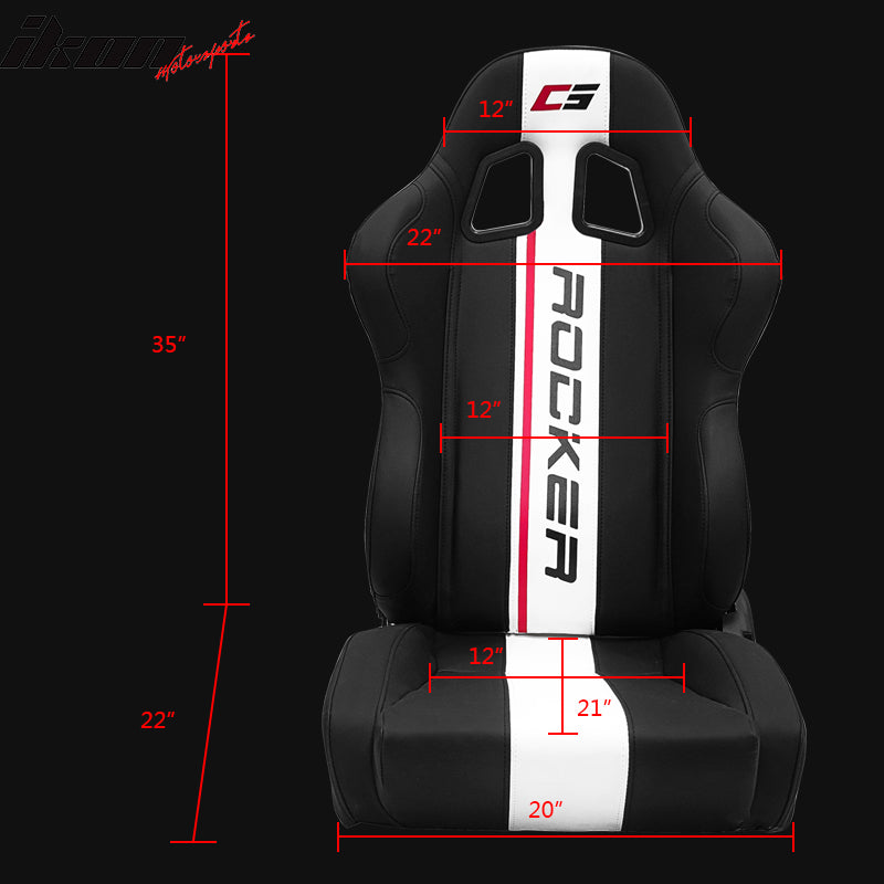 Universal Racing Seat Dual Slider PU Carbon Leather