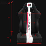 Universal Racing Seat Dual Slider PU Carbon Leather
