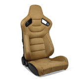 Racing Seat for Universal Brown Right Dual Slider Suede Carbon Leather