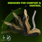 Racing Seat for Universal Brown Right Dual Slider Suede Carbon Leather