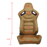Universal Reclinable Right Passenger Side Racing Seat Dual Slider