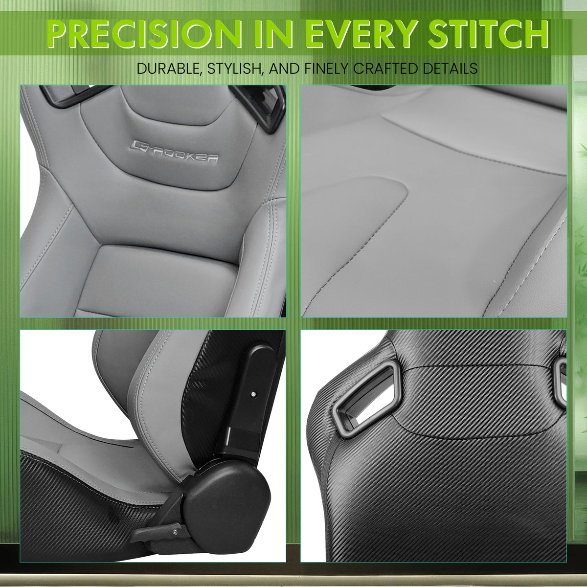 Universal Reclinable Left Driver Side Racing Seat Dual Slider