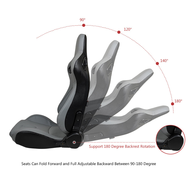 Universal Reclinable Left Driver Side Racing Seat Dual Slider