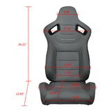 Universal Reclinable Right Passenger Side Racing Seat Dual Slider
