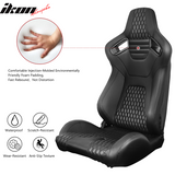 Universal Black Racing Seat with Dual Sliders PU Carbon Leather