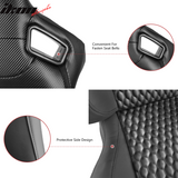 Universal Black Racing Seat with Dual Sliders PU Carbon Leather