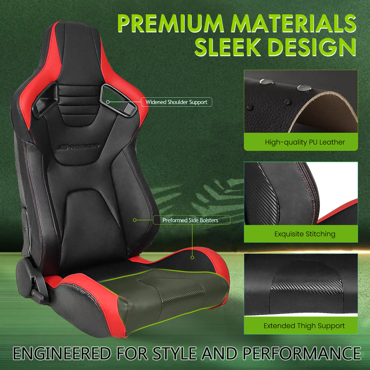 Universal Reclinable Right Passenger Side Racing Seat Dual Slider