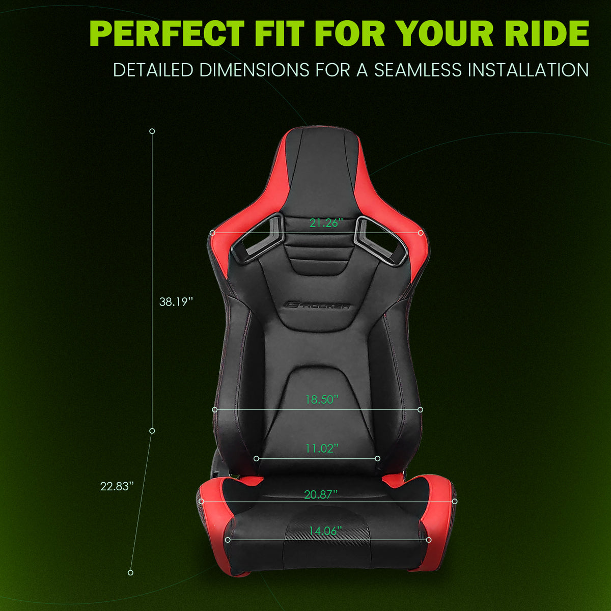 Universal Reclinable Right Passenger Side Racing Seat Dual Slider