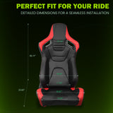 Universal Reclinable Right Passenger Side Racing Seat Dual Slider