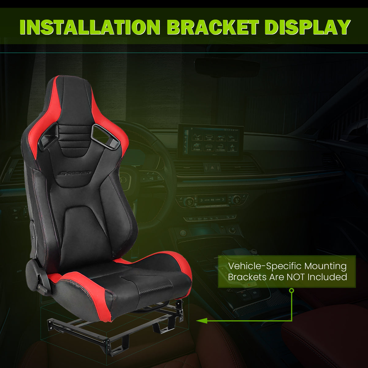 Universal Reclinable Right Passenger Side Racing Seat Dual Slider